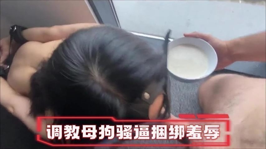 母狗调教享受双重刺激，同时口交吞精高潮不断！