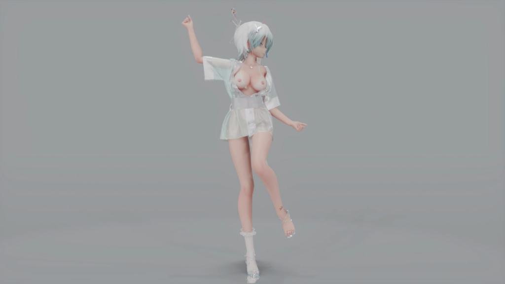 MMD21 和服真空极品骚货言和 极乐净土淫舞爆操内射